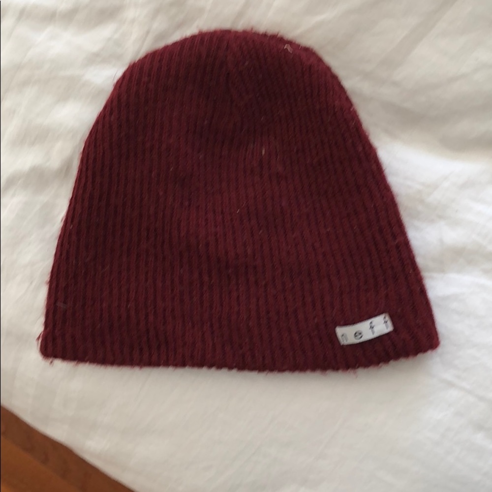 Maroon neff beanie